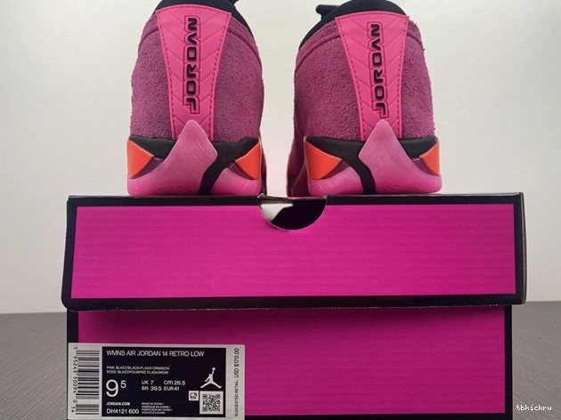 Reps TBK SmoothTexture DH4121- Shocking Pink 4190 Retro 14 Low Jordan 1014